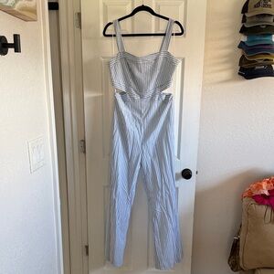 Altar'd State Light Blue Striped Jumpsuit